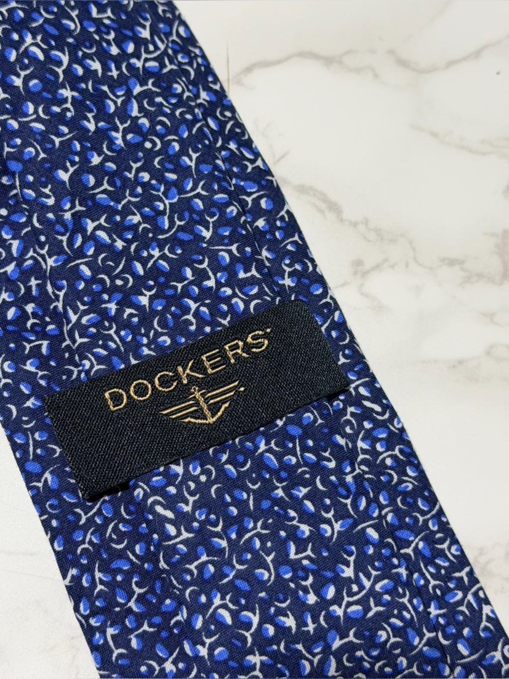Dockers Navy and Royal Blue Micro-Pattern Tie